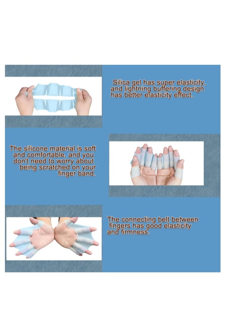 OASIS-TH Silicone Swimming Gloves Swimming Fins Equipment Fins Hand Webs Palm Finger Frog Webs Water Training Waterproof Fitness Paddling Aerobics Snorkeling Unisex Size L Suitable For Men  - Image 4