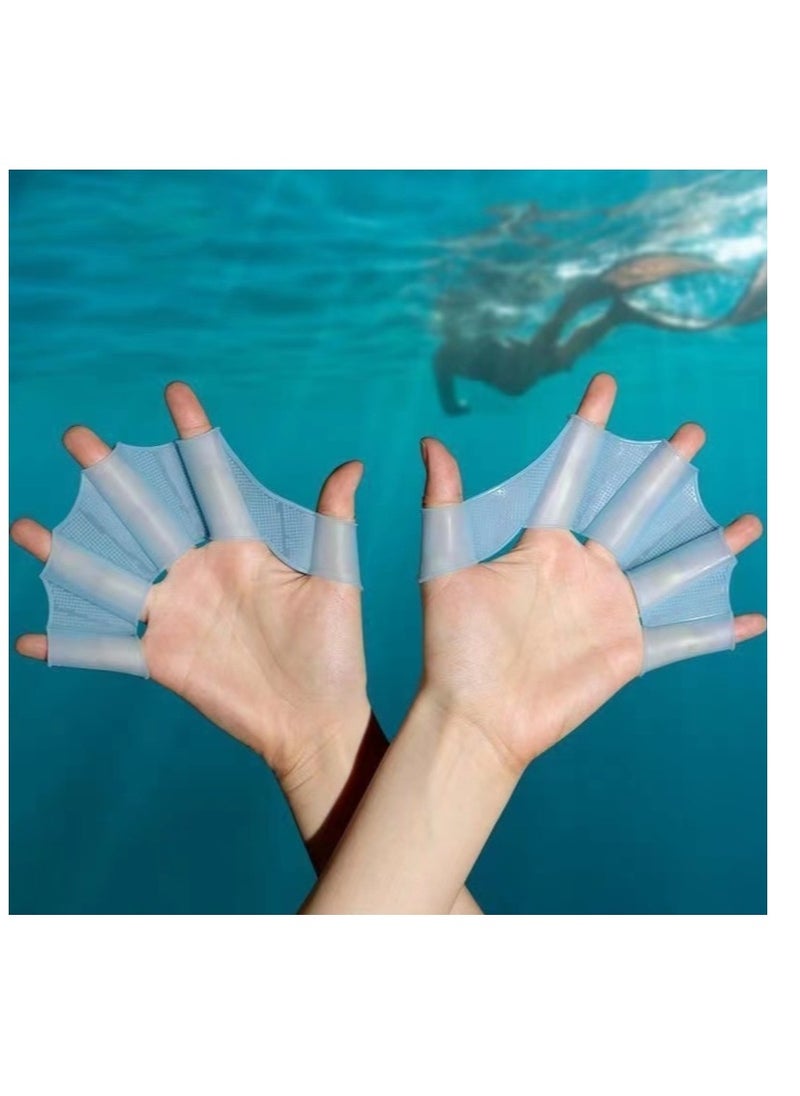 OASIS-TH Silicone Swimming Gloves Swimming Fins Equipment Fins Hand Webs Palm Finger Frog Webs Water Training Waterproof Fitness Paddling Aerobics Snorkeling Unisex Size L Suitable For Men  - Image 1