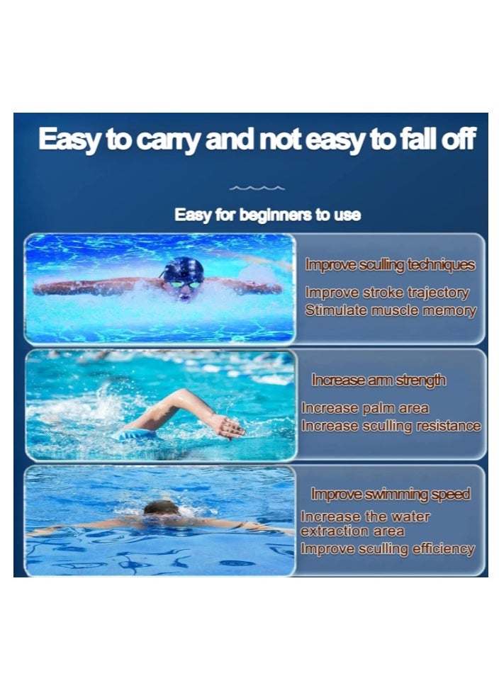 OASIS-TH Silicone Swimming Gloves Swimming Fins Equipment Fins Hand Webs Palm Finger Frog Webs Water Training Waterproof Fitness Paddling Aerobics Snorkeling Unisex Size L Suitable For Men  - Image 5