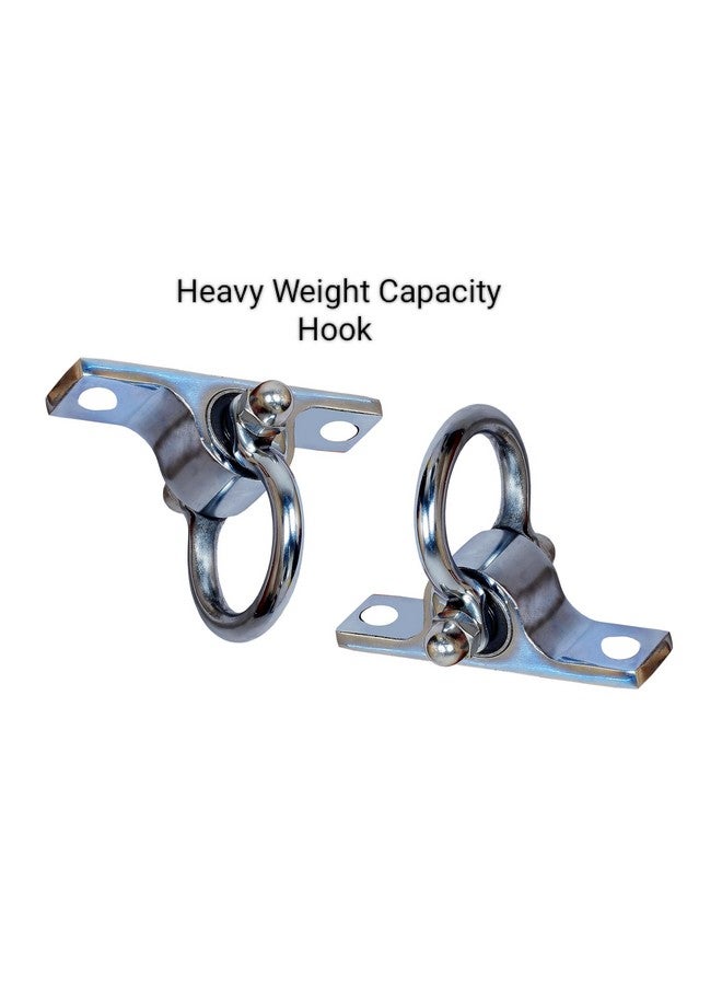TRENDY CREATION HUB TRENDY CREATION HUB Stainless Steel Pad Eye Hanging Hooks and Heavy Duty Hooks for Hanging Swing Hammok with 4 Anchor Bolt [Pack 0f 2]  - Image 4