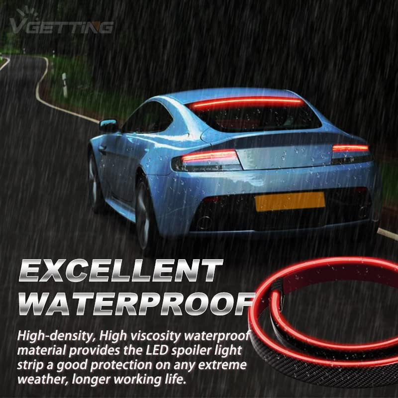 VGETTING 50 Inch LED Third Brake Light Bar - Carbon Fiber Red Sequential Light Strip - Image 4