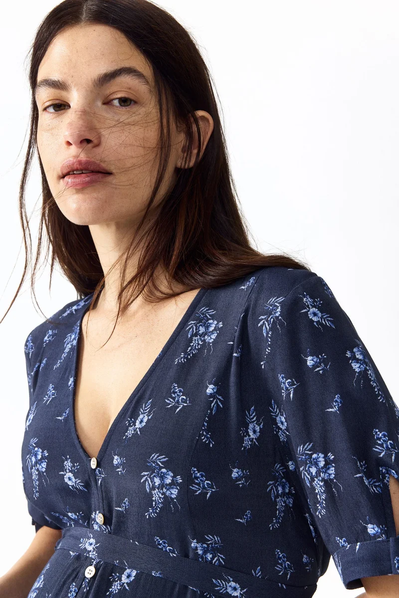 H&M  MAMA Tie-belt viscose dress for Women | Best Price UAE