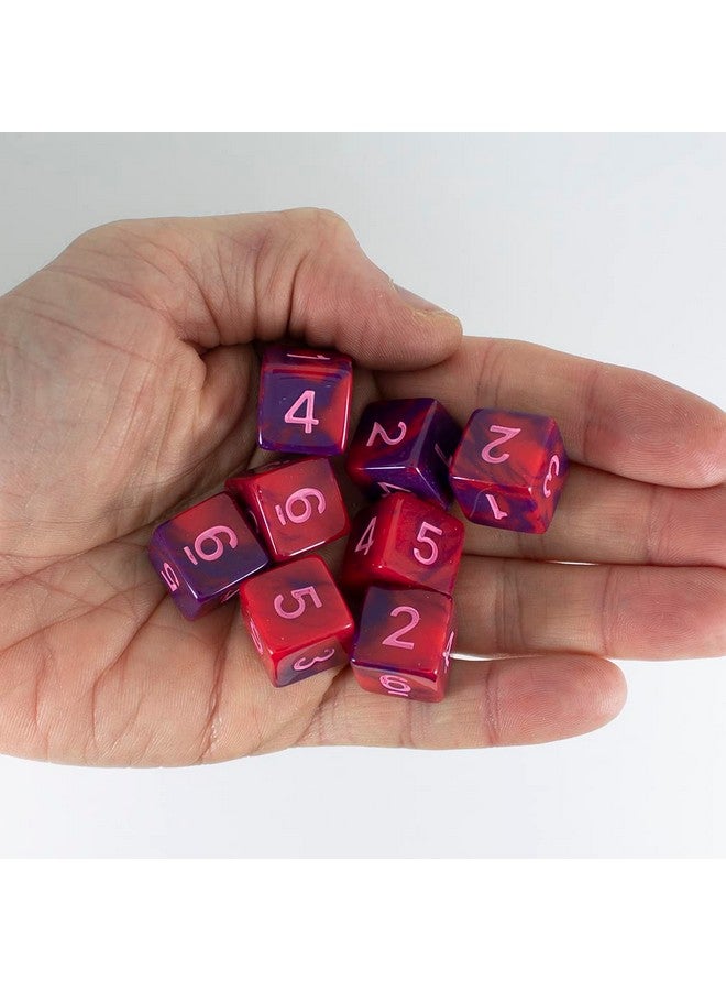 Paladin Roleplaying Paladin Roleplaying Red and Purple Dice - 8 D6 Set - 'Tiefling's Kiss'  - Image 2