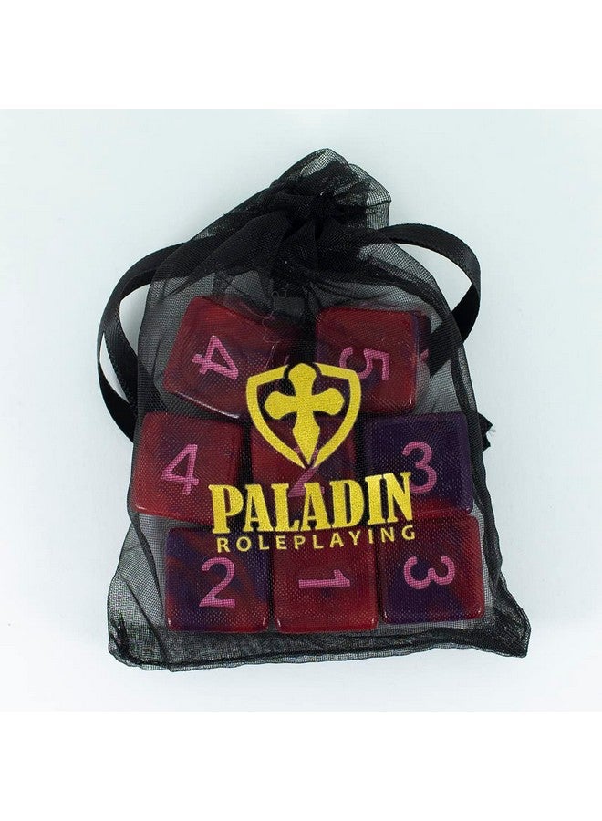 Paladin Roleplaying Paladin Roleplaying Red and Purple Dice - 8 D6 Set - 'Tiefling's Kiss'  - Image 4