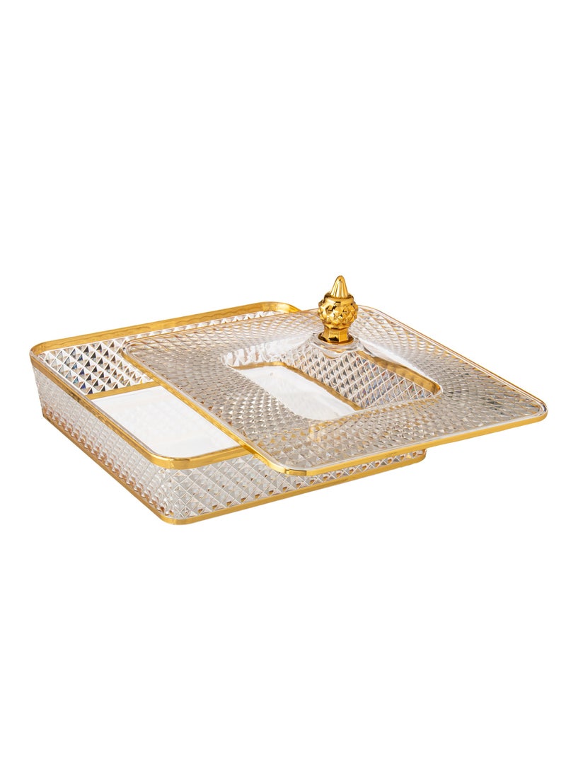 Bin Shihon Acrylic sweets and nuts box with golden decor - Image 3