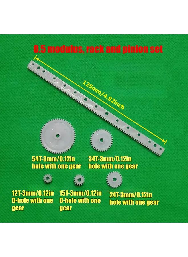 1 10 مقياس 4WD مجموعة تروس DIY مع تروس 0.5 موديول و 125 ملم سكة مسننة - Image 1