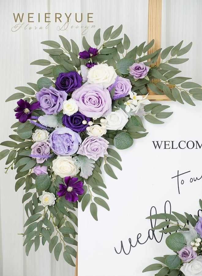 WEIERYUE Artificial Wedding Arch Flowers Kit(Pack of 2) for Wedding Arch, Bridal Shower, Ceremony and Reception Backdrop Decoration (Dancing Purple Kelsang Flowers) - Image 3