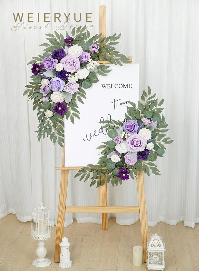 WEIERYUE Artificial Wedding Arch Flowers Kit(Pack of 2) for Wedding Arch, Bridal Shower, Ceremony and Reception Backdrop Decoration (Dancing Purple Kelsang Flowers) - Image 2