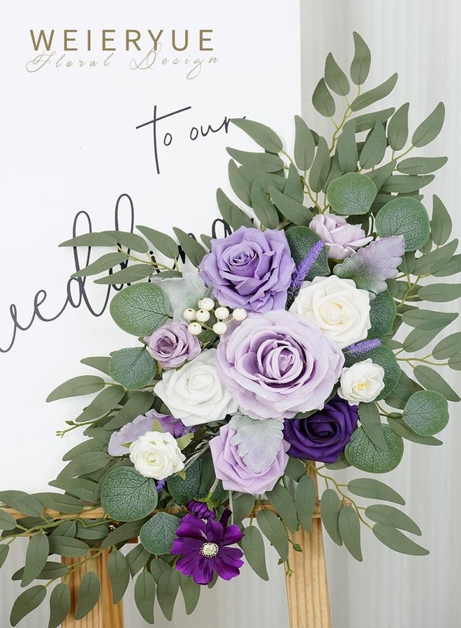 WEIERYUE Artificial Wedding Arch Flowers Kit(Pack of 2) for Wedding Arch, Bridal Shower, Ceremony and Reception Backdrop Decoration (Dancing Purple Kelsang Flowers) - Image 4