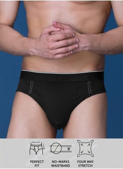Cotton Stretch Brief with Branded Elastic by Styli