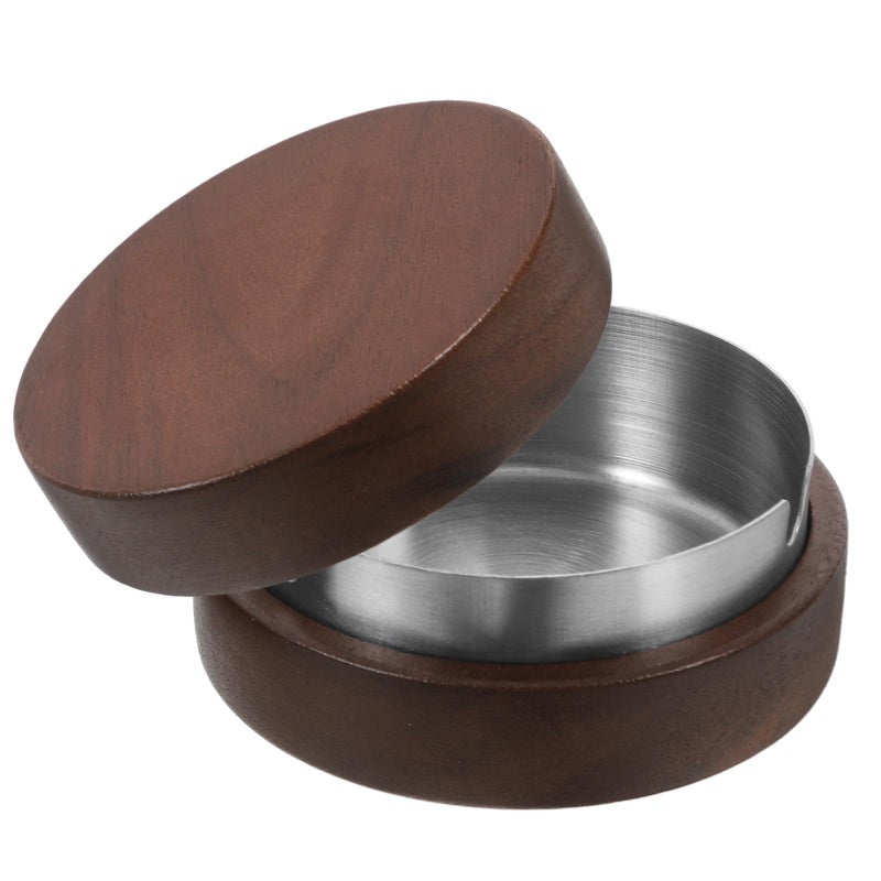 Stainless Steel Ashtray with Lid Round Ash Tray for Cigarette Indoor Home Office Use - Image 2