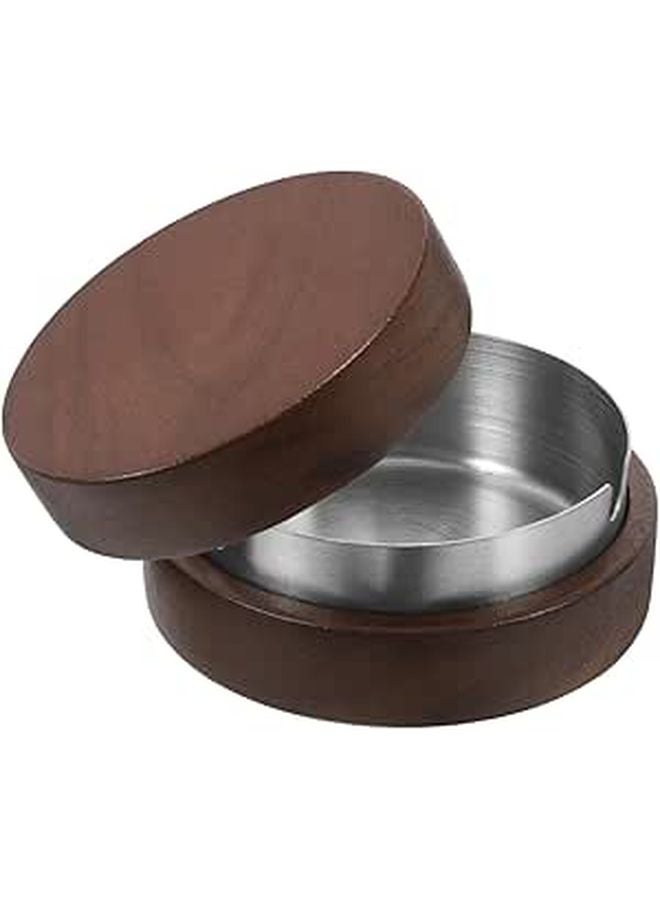 Stainless Steel Ashtray with Lid Round Ash Tray for Cigarette Indoor Home Office Use - Image 1