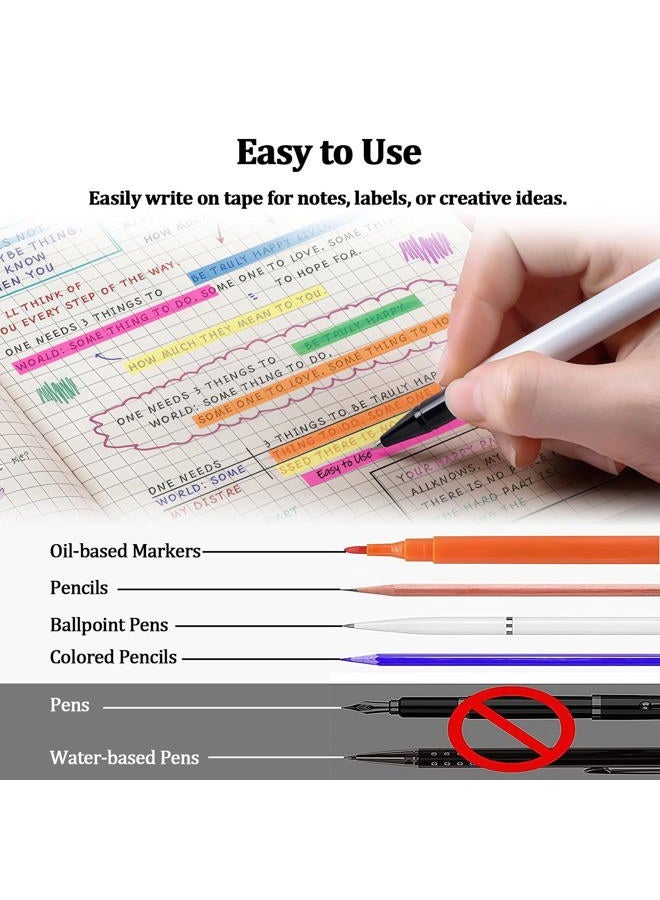 Bolsdoic 5 Rolls Highlighter Tapes, Colored Transparent Marking Sticker, Removable Fluorescent Neon Tape for Students Teachers Reading Taking Notes at Class Home Office - Image 4