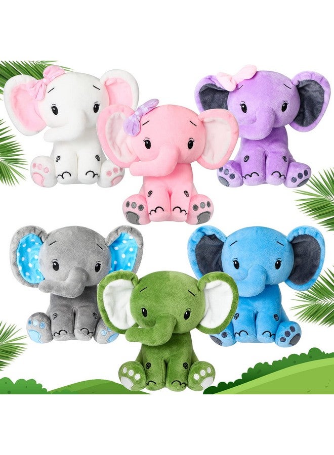 Harrycle 6 Pcs Operation Christmas Plush Elephant Stuffed Animal Toys 6 Inch Cute Soft Forest Elephant Animals For Baby Shower Christian Birthday Party(Multicolor) - Image 1