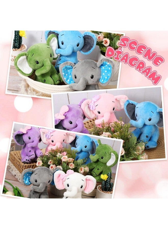 Harrycle 6 Pcs Operation Christmas Plush Elephant Stuffed Animal Toys 6 Inch Cute Soft Forest Elephant Animals For Baby Shower Christian Birthday Party(Multicolor) - Image 4