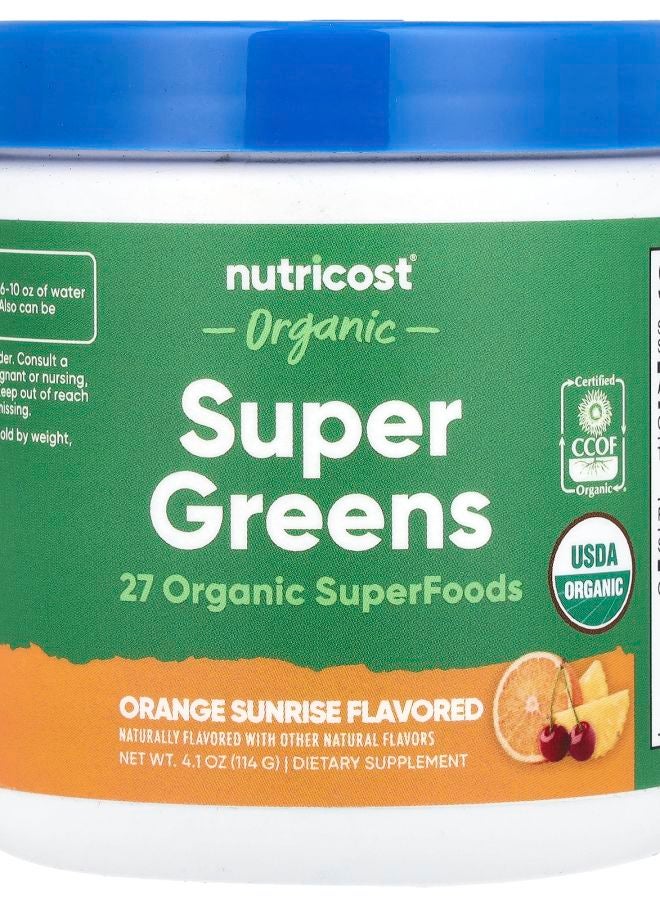 Nutricost Organic Super Greens Orange Sunrise 4.1 oz (114 g) - Image 1