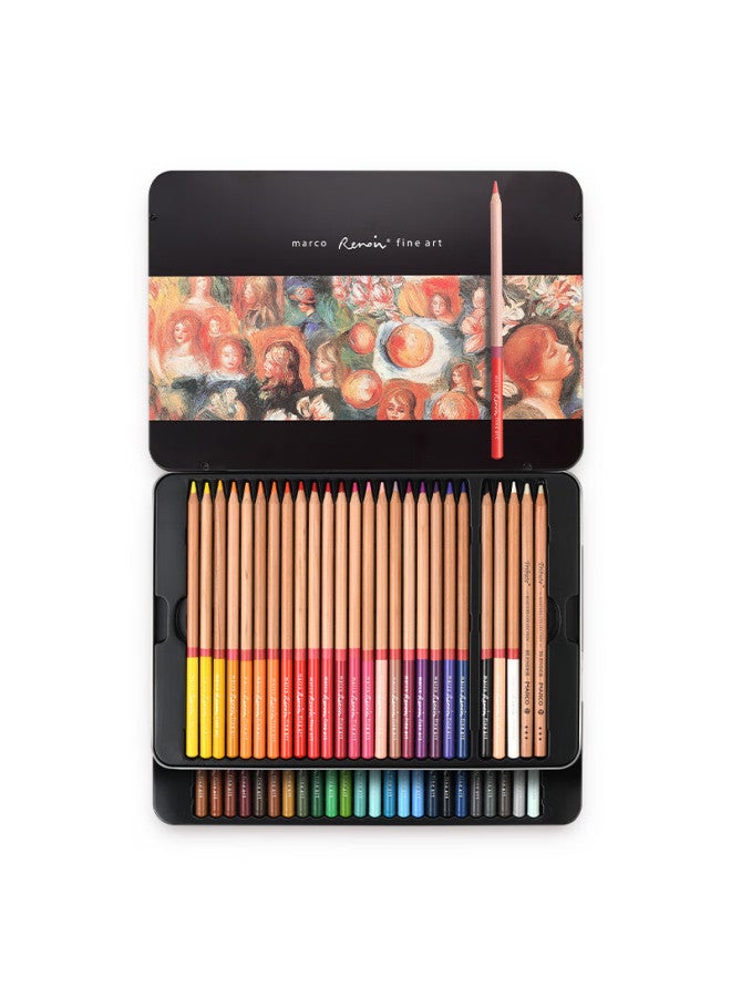 marco Renoir Oil-based Colored Pencil 50 Colors Tin Box Set Professional Art Academy Teacher Recommended Drawing Coloring Pen Professional Art Birthday Gift For Students - Image 4