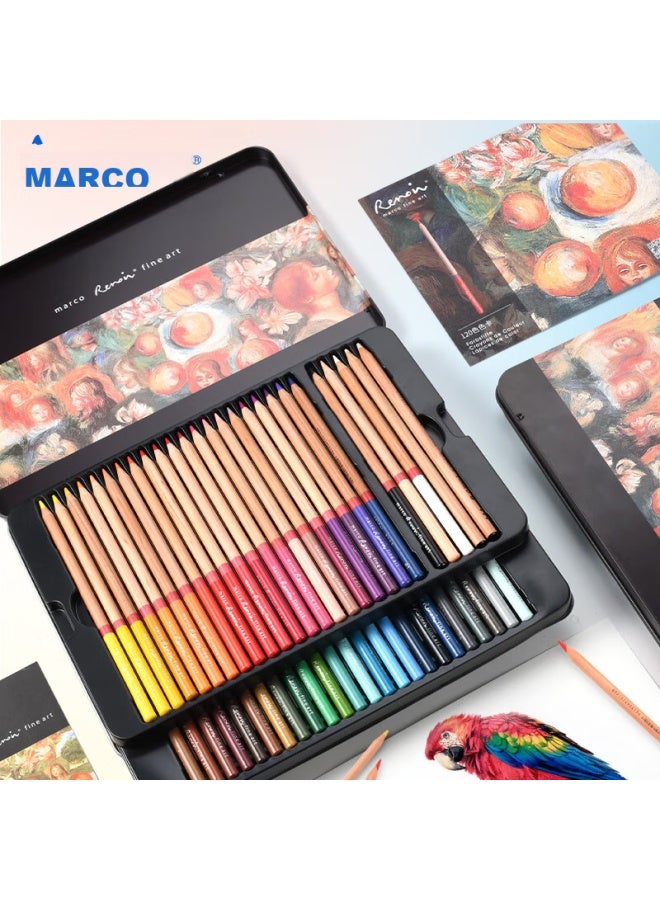 marco Renoir Oil-based Colored Pencil 50 Colors Tin Box Set Professional Art Academy Teacher Recommended Drawing Coloring Pen Professional Art Birthday Gift For Students - Image 1