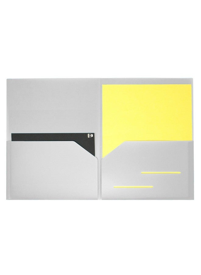 Youngever 12 Pack Heavy Duty Plastic Two Pocket Folders Heavy Duty Plastic 2 Pocket Folder Urban Colors - Image 3