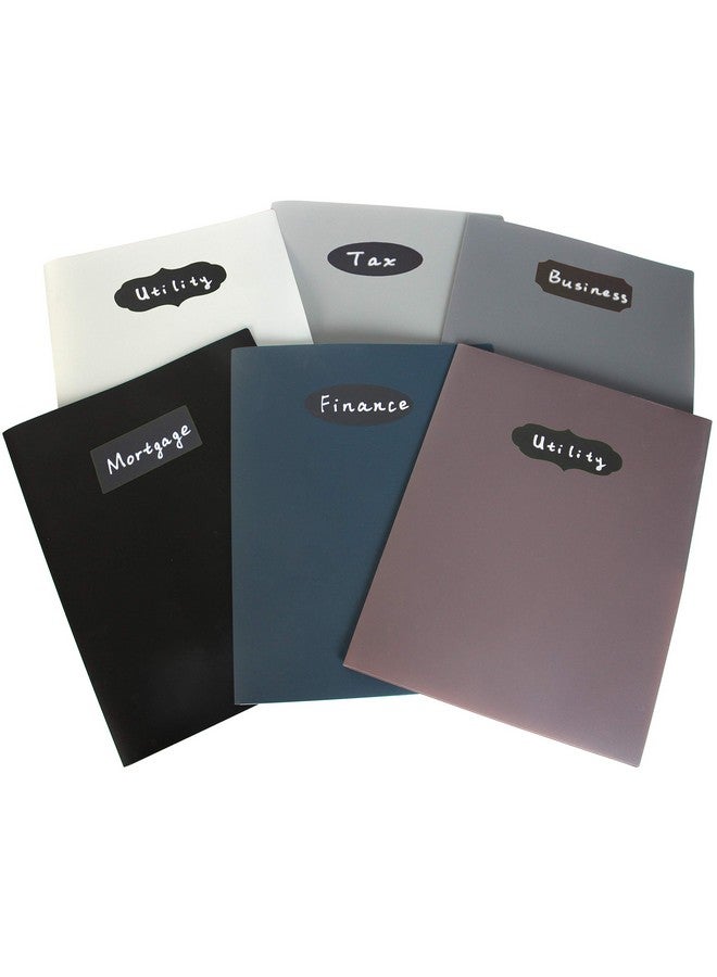 Youngever 12 Pack Heavy Duty Plastic Two Pocket Folders Heavy Duty Plastic 2 Pocket Folder Urban Colors - Image 4