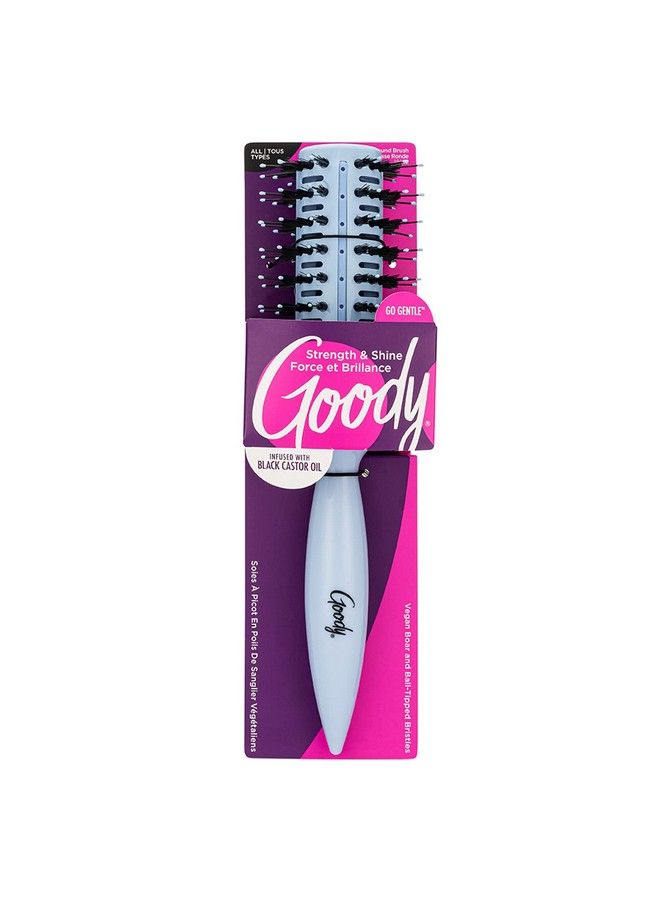 Goody Round Cushion Brush Infused With Black Castor Oil Go Gentle Strengthens & Shines For All Hair Types Without Tears Or Breakage Painfree Accessories For Women Men Boys & Girls - Image 2