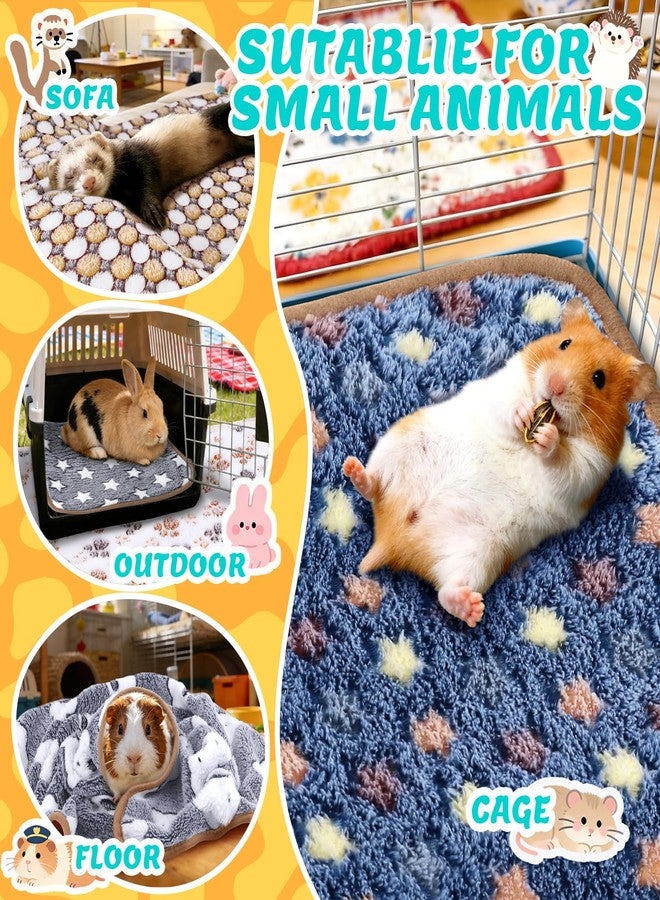 Eilyliafe 6 Pcs Guinea Pig Blankets Bedding Small Animal Cage Liners Sleep Mat Absorbent Reusable Pet Pee Bedding Pad Cover for Hamster Ferret Chinchilla Rabbit Hedgehog (14 x 28 Inch) - Image 4