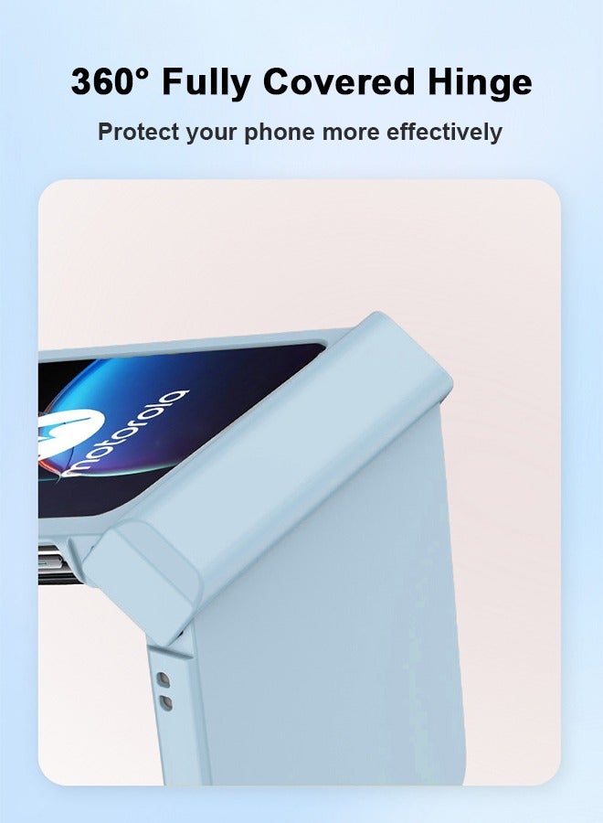 أوشن موتورولا رازر 50 حالة الهاتف Ultra ، سليم الكمبيوتر الثابت حالة الهاتف ، ماتي المغلفة الغطاء الخلفي ، ومكافحة الخدش وإسقاط ، موتورولا رازر 50 حالة الهاتف Ultra مع حماية يتوقف حالة جلدية ، الأزرق - Image 2