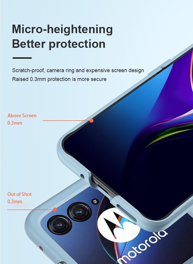 أوشن موتورولا رازر 50 حالة الهاتف Ultra ، سليم الكمبيوتر الثابت حالة الهاتف ، ماتي المغلفة الغطاء الخلفي ، ومكافحة الخدش وإسقاط ، موتورولا رازر 50 حالة الهاتف Ultra مع حماية يتوقف حالة جلدية ، الأزرق - Image 4