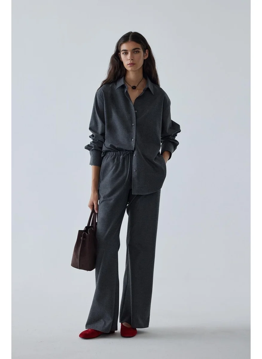 سود كوليكشن Smoke Jilly Wool Blend Trousers