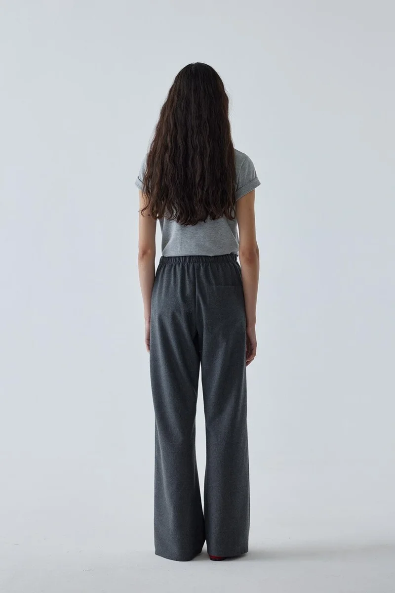 Suud Collection Smoke Jilly Wool Blend Trousers