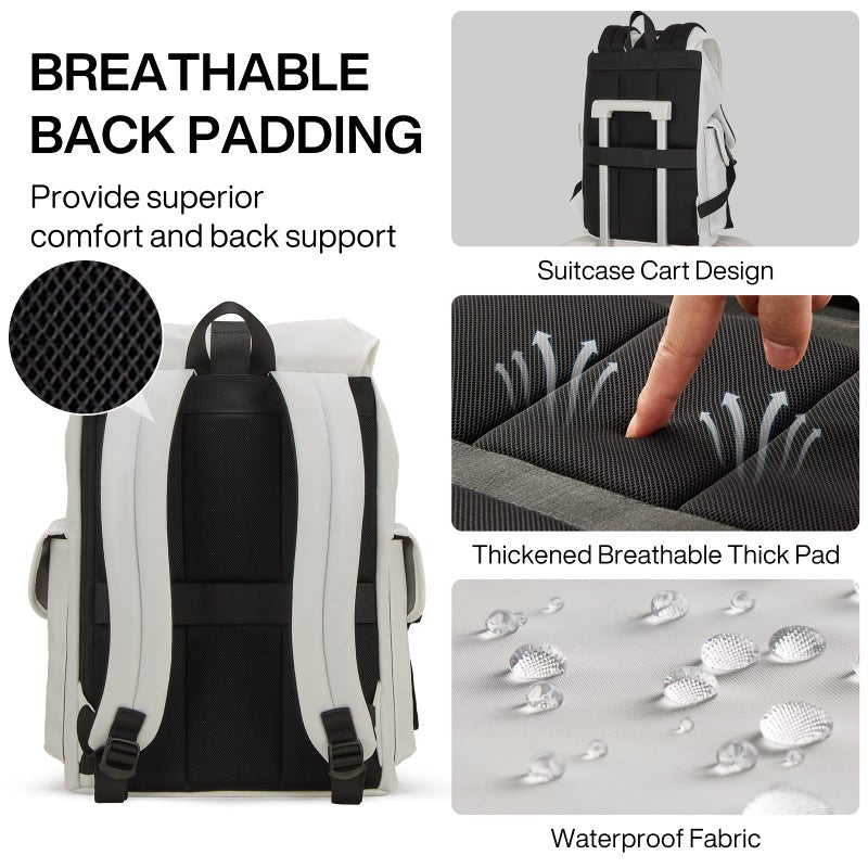 mixi Travel Laptop Backpack for Women & Men Carry On Backpack fits 16'' Laptop, Waterproof Lightweight Casual Hiking Weekender Bags Rucksack,17 Inch, Interstellar White - Image 5