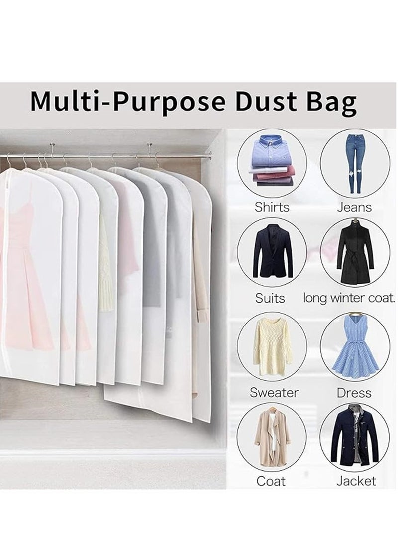 5 Pack Clothes Dust Cover, Hanging Closet Organizers Garment Bags Dust Bags Dress Protector Zippered Suit Covers, Plastic Dust proof Suit Case for Coats Jackets Dresses Dress Shirts Trousers for Storage and Travel (5Pcs, 60cm * 100cm) - Image 4