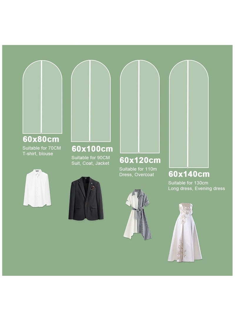 5 Pack Clothes Dust Cover, Hanging Closet Organizers Garment Bags Dust Bags Dress Protector Zippered Suit Covers, Plastic Dust proof Suit Case for Coats Jackets Dresses Dress Shirts Trousers for Storage and Travel (5Pcs, 60cm * 100cm) - Image 5
