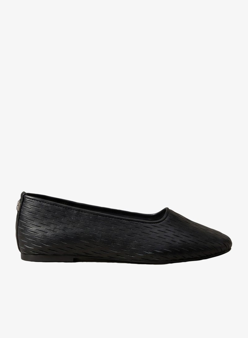 CALVIN KLEIN Cut-Out Leather Ballerinas - Image 1