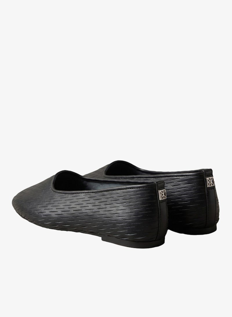 CALVIN KLEIN Cut-Out Leather Ballerinas - Image 4