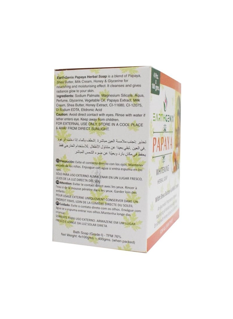 Earthgenix Earthgenix Papaya Whitening Herbal Soap 4 x100Gm  - Image 2