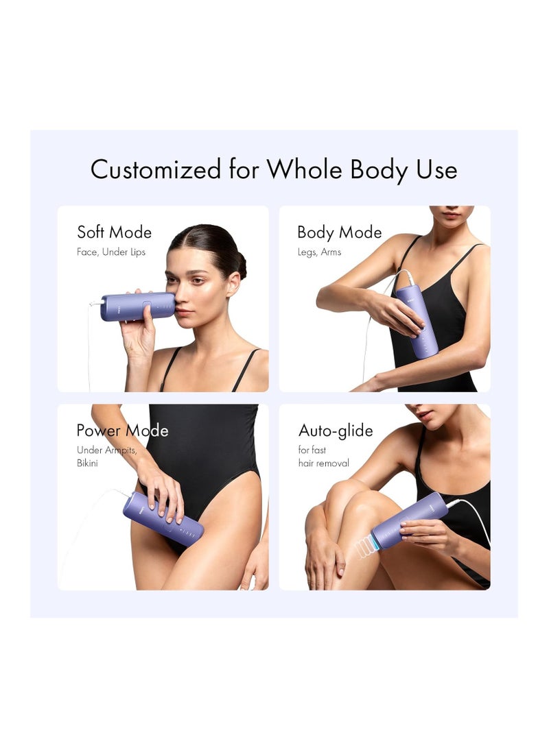 Ulike Laser Hair Removal device for Women and Men, Air 3 Ice-Cooling IPL Device Hair Removal for Nearly Painless & Long-Lasting Results, 3 Modes & Auto Flashing for Fast Full Body Hair Removal from Home, Purple - Image 4