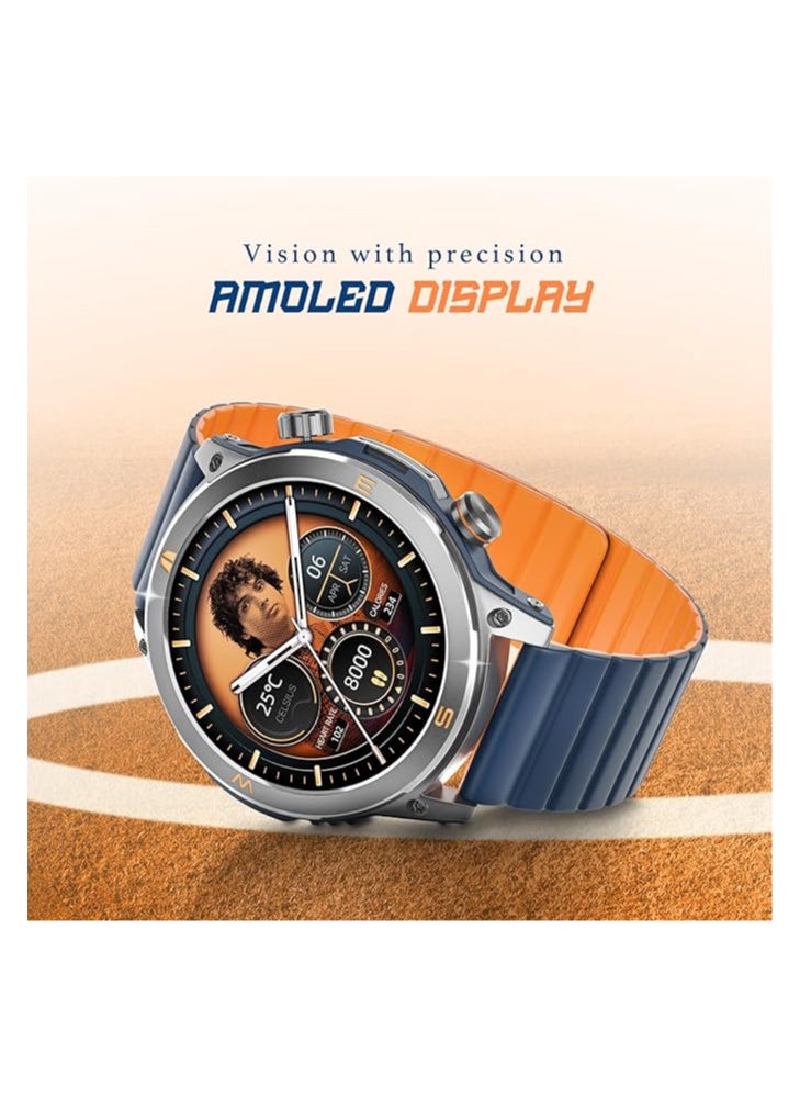 Noise X Neeraj Javelin (Limited Edition) Smart Watch 1.46" AMOLED Display, 3-Layered Casing, Special Boot-up Logo, Serialization, Emergency SOS Tech, Neeraj Autograph - India Blue