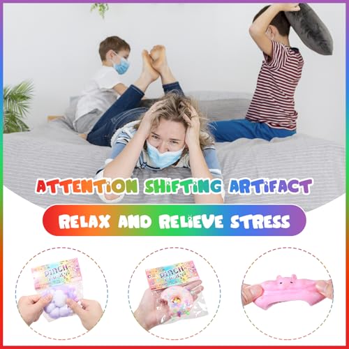 JIACAI 2pcs Squishy Cat Squeeze Toys Squeeze cat Kawaii Sticky Squishies Stress Relief Squishies for Kids Party Favors Pinch Family Fidget Toys Squishy Suitable Adults Kids - Image 5