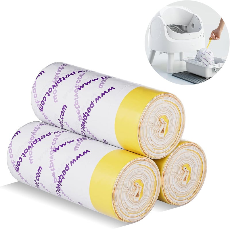 PetPivot Replacement Litter Box Liners for AutoScooper 11 Open Top Automatic Cat Litter Box, 3 Rolls, 60 Bags - Image 1