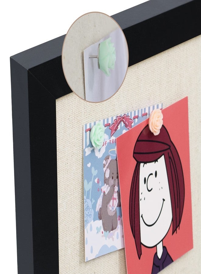 AKTOP 2-Pack Cork Board Bulletin Board 16x11 inch, Small Framed Corkboard with Linen for Wall, Hanging Pin Board Picture Board for Home Office Decor, Cute Vision Board with 25 Pushpins (Classic Black) - Image 5