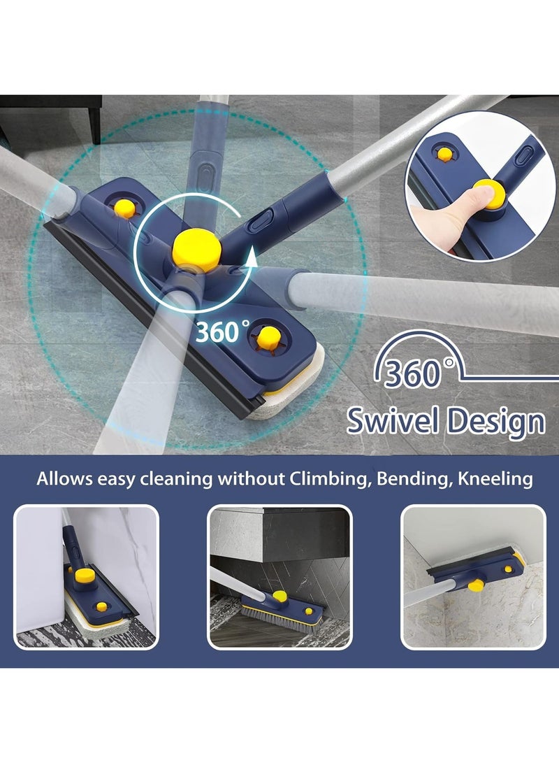 Cleaning Brush,Bathroom Brush Cleaner Floor,3 in 1 Floor Scrubber Brush with Long Handle,Shower Tub Tile Scrub and Squeegee for Cleaning Bathtub, Bathroom, Sink, Wall, Glass, Patio, Garage  - Image 3