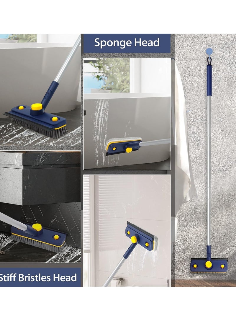 Cleaning Brush,Bathroom Brush Cleaner Floor,3 in 1 Floor Scrubber Brush with Long Handle,Shower Tub Tile Scrub and Squeegee for Cleaning Bathtub, Bathroom, Sink, Wall, Glass, Patio, Garage  - Image 5