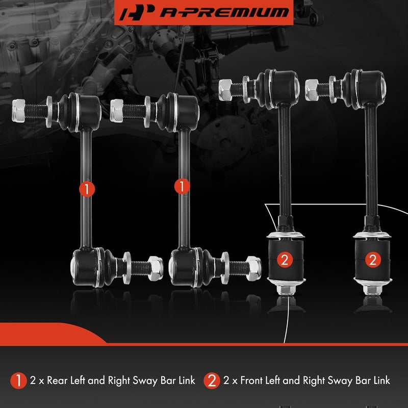 A-Premium 4Pcs Front Rear Sway Bar Link Stabilizer Link Kit Compatible with Toyota Sequoia 2001-2007 4.7L - Image 3