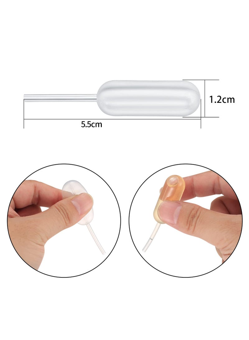GNAFOTU 100 Pcs 4ML Plastic Transfer Pipettes Droppers, Dessert Pipette, Squeeze Liquid Dropper, Transparent Measuring Dropping Pipettes for Cupcakes Perfume Essential Oils Makeup Mixing Paint Lab - Image 2