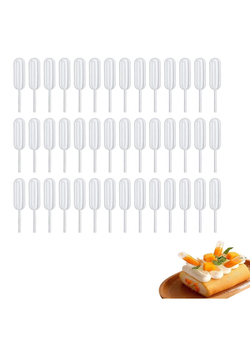 GNAFOTU 100 Pcs 4ML Plastic Transfer Pipettes Droppers, Dessert Pipette, Squeeze Liquid Dropper, Transparent Measuring Dropping Pipettes for Cupcakes Perfume Essential Oils Makeup Mixing Paint Lab - Image 1