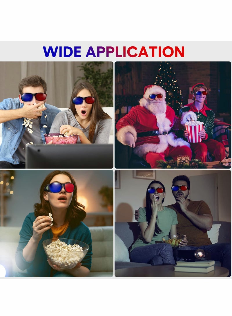 3D Glasses, 3D Movie Game Glasses Red Blue 3D Style Glasses for 3D Game Home Theater Simple Design Viewing Glasses Anaglyph Projector Glasses （10 Pieces ） - Image 5