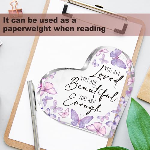 YAANUNULU Inspirational Butterfly Gifts for Women, Christian Gifts for Women, Butterfly Decorations for Coworker Friend, You Are Loved You Are Beautiful You Are Enough Positive Plaque - Image 4