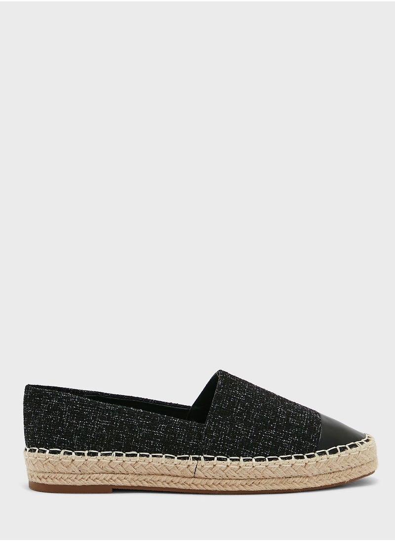 ELLA - Textured Toecap Detail Espadrille - Image 1