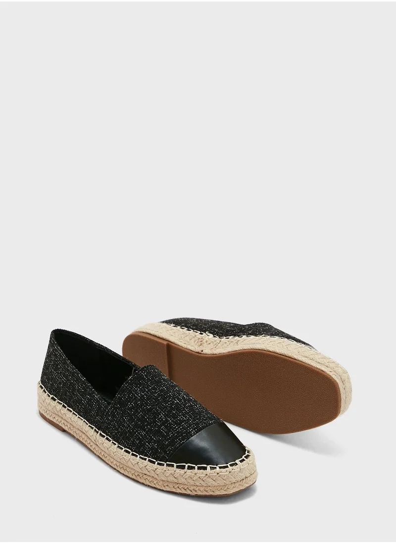 ELLA Textured Toecap Detail Espadrille